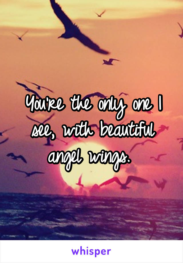 You're the only one I see, with beautiful angel wings. 