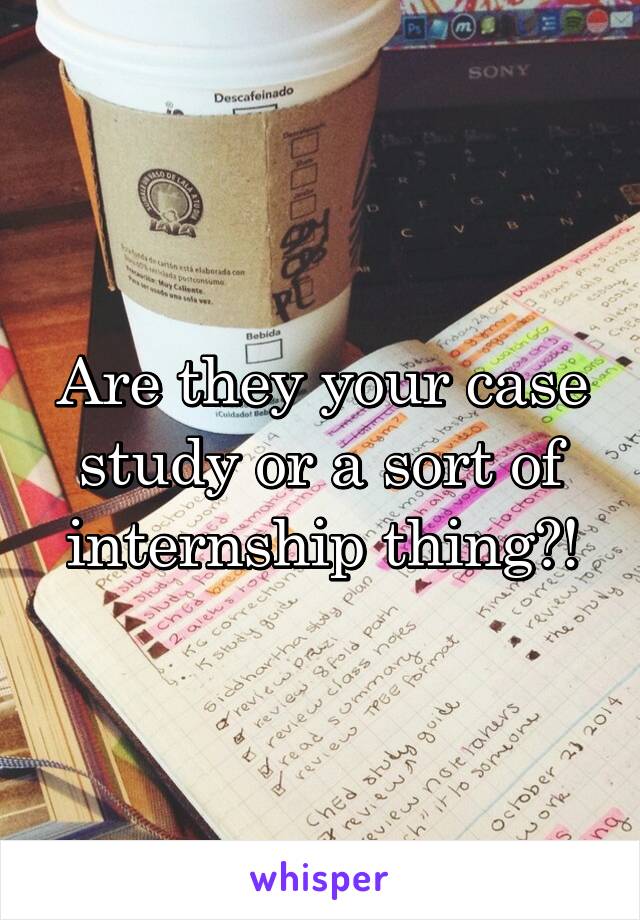 Are they your case study or a sort of internship thing?!