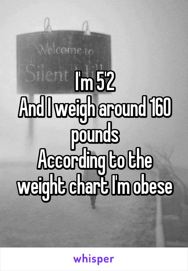 I'm 5'2
And I weigh around 160 pounds
According to the weight chart I'm obese