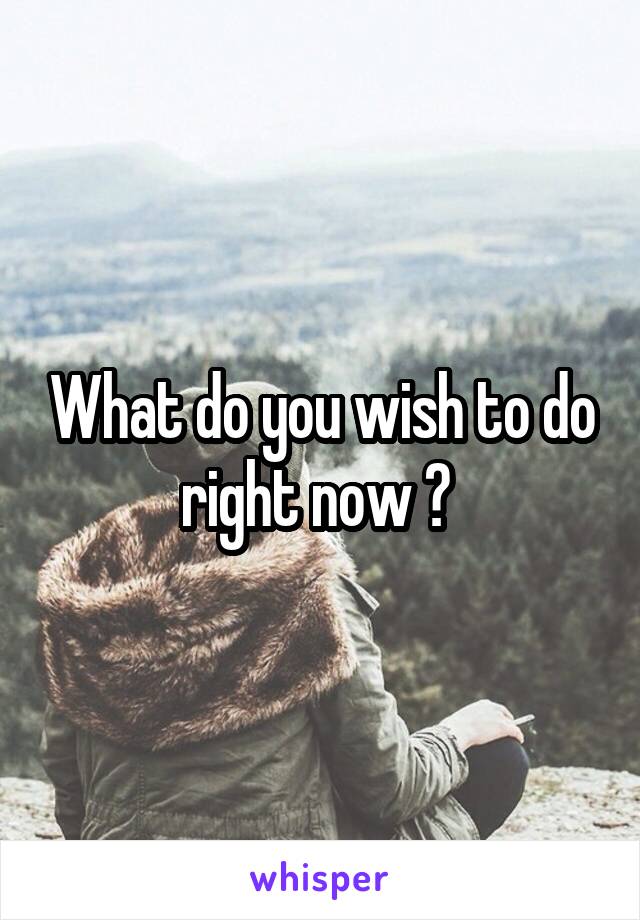 What do you wish to do right now ? 