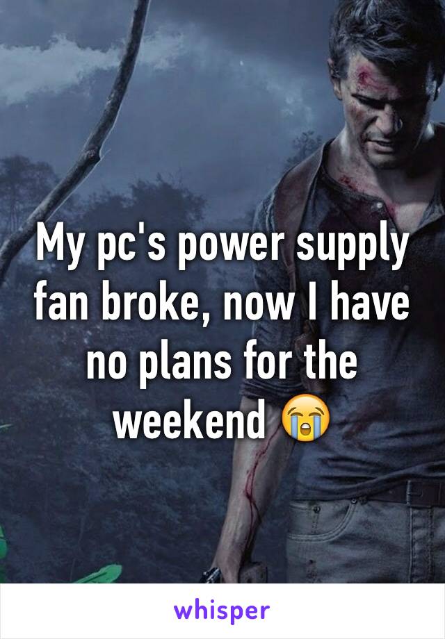 My pc's power supply fan broke, now I have no plans for the weekend 😭