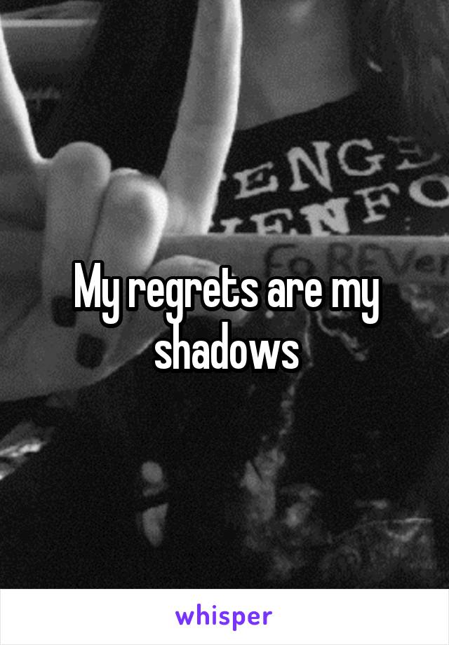 My regrets are my shadows