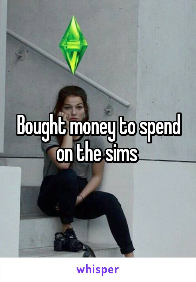 Bought money to spend on the sims 