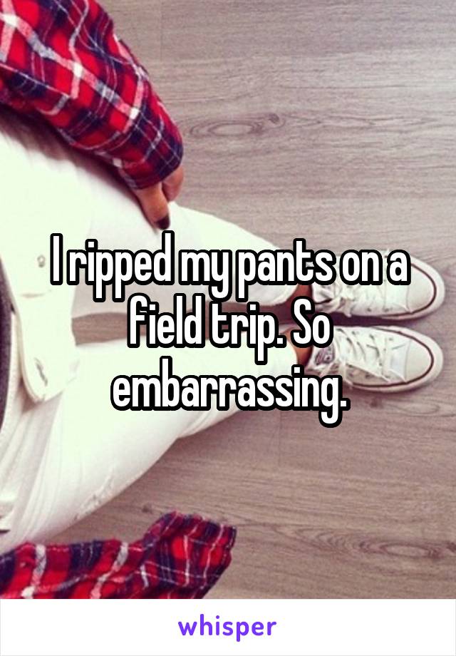I ripped my pants on a field trip. So embarrassing.