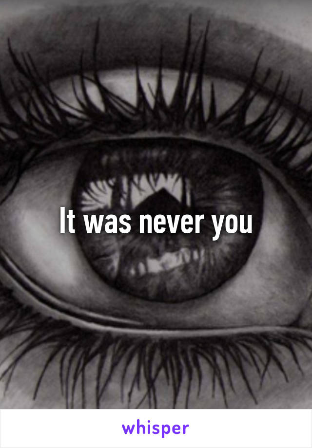 It was never you