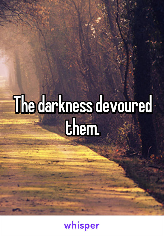 The darkness devoured them.