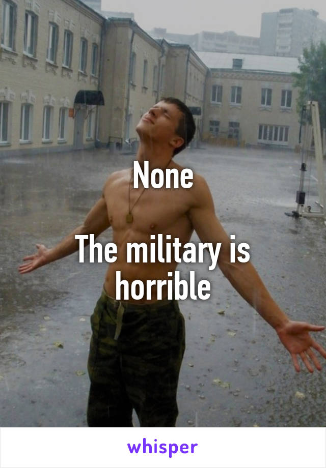 None

The military is horrible