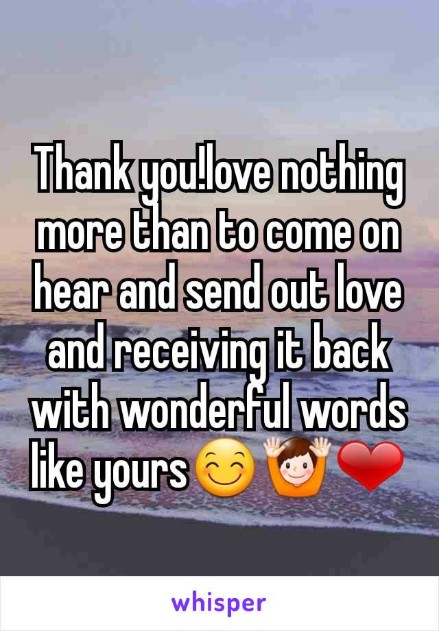 Thank you!love nothing more than to come on hear and send out love and receiving it back with wonderful words like yours😊🙌❤