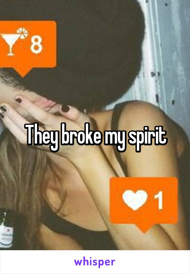 They broke my spirit