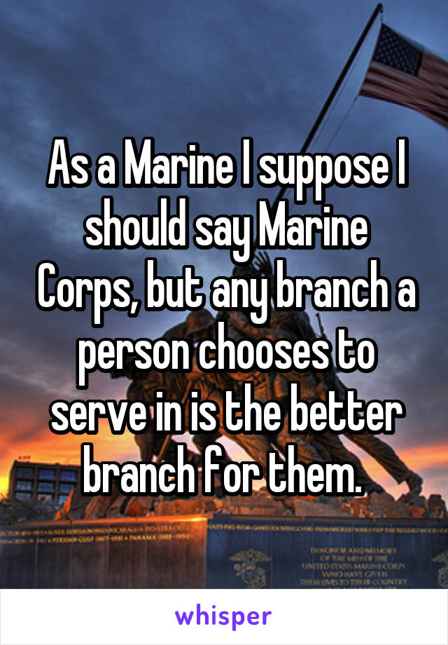 As a Marine I suppose I should say Marine Corps, but any branch a person chooses to serve in is the better branch for them. 