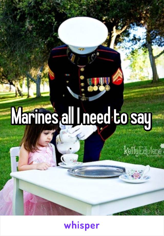 Marines all I need to say 