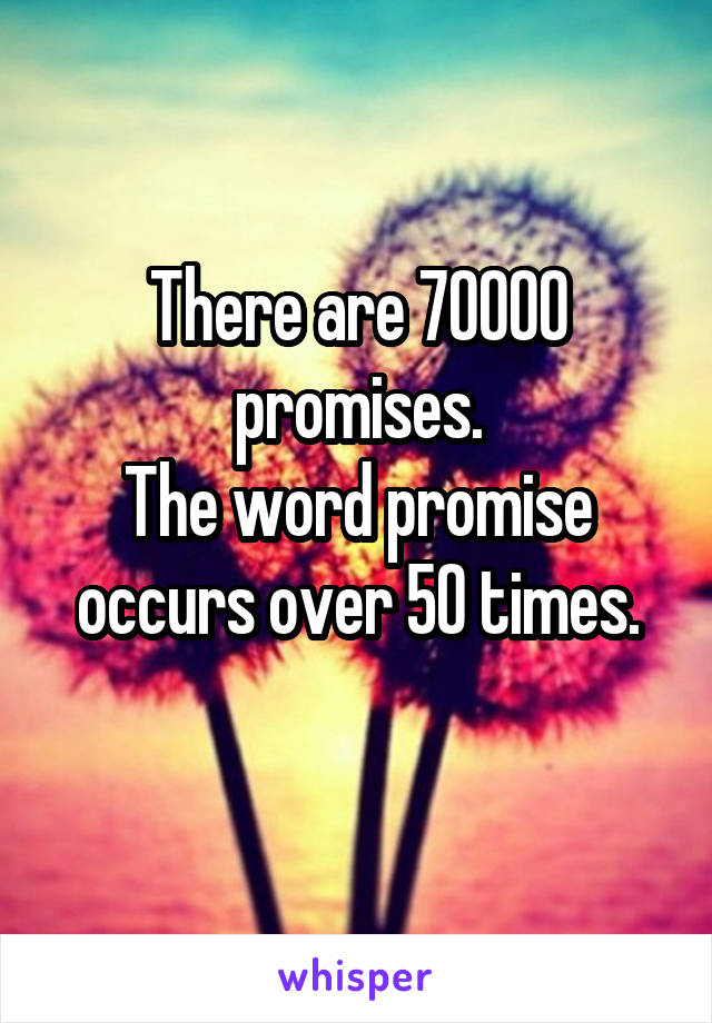 There are 70000 promises.
The word promise occurs over 50 times.
