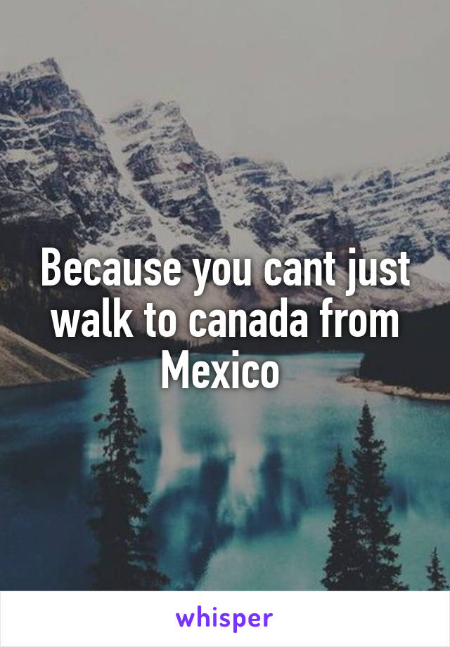 Because you cant just walk to canada from Mexico 