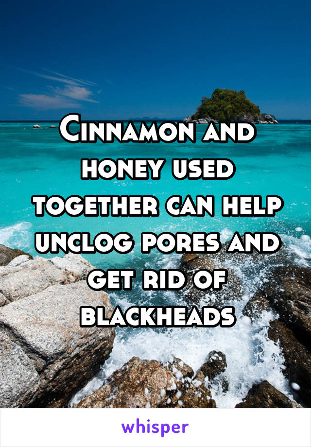 Cinnamon and honey used together can help unclog pores and get rid of blackheads