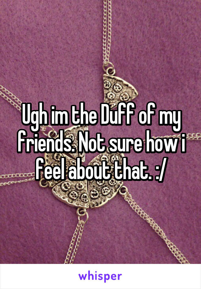 Ugh im the Duff of my friends. Not sure how i feel about that. :/