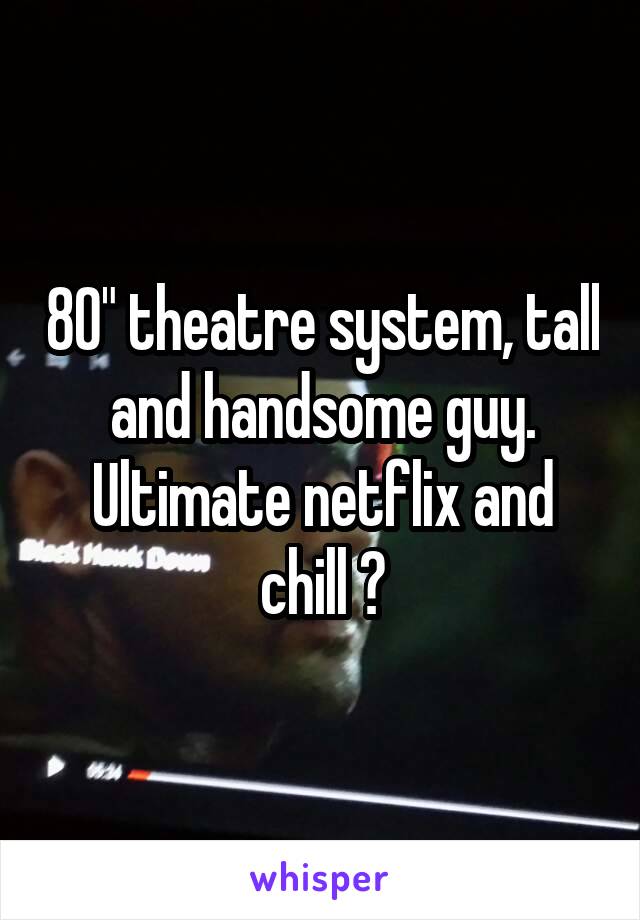 80" theatre system, tall and handsome guy. Ultimate netflix and chill ?