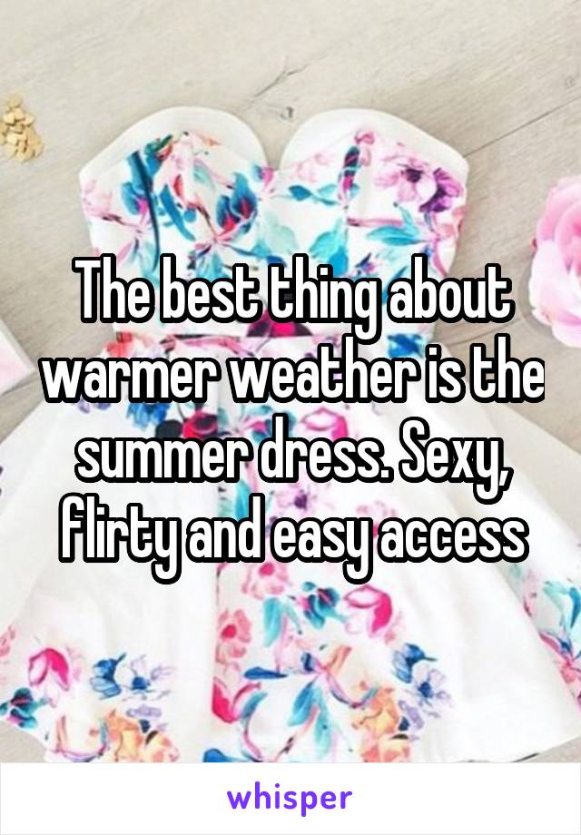 The best thing about warmer weather is the summer dress. Sexy, flirty and easy access