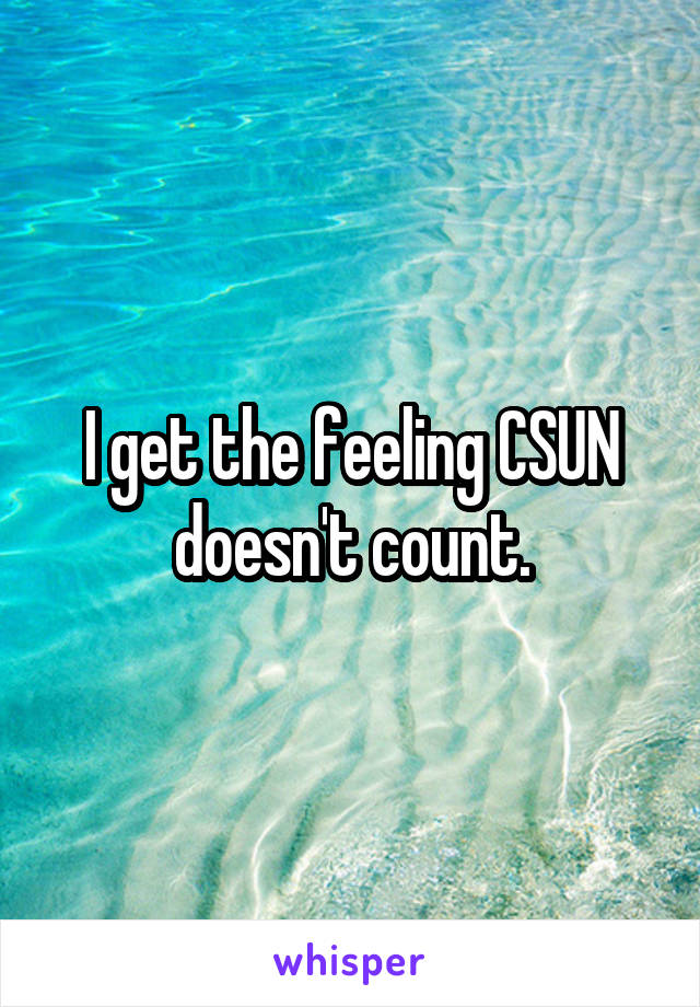 I get the feeling CSUN doesn't count.