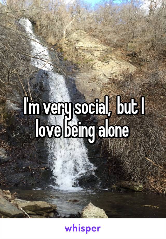 I'm very social,  but I love being alone 