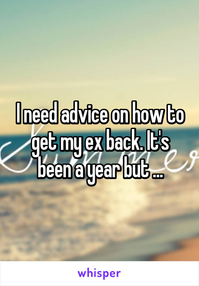 I need advice on how to get my ex back. It's been a year but ...