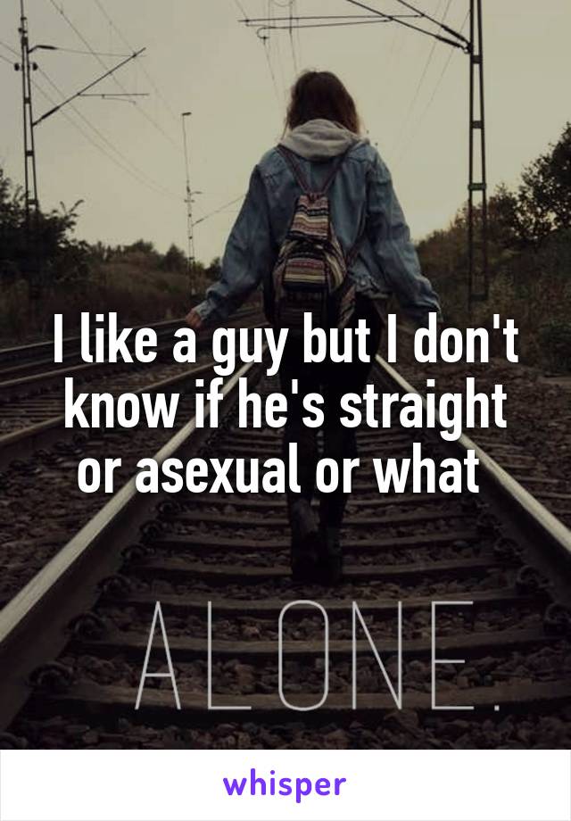 I like a guy but I don't know if he's straight or asexual or what 