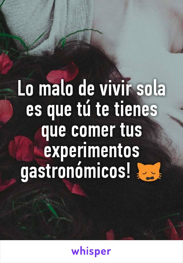 Lo malo de vivir sola es que tú te tienes que comer tus experimentos gastronómicos! 🙀