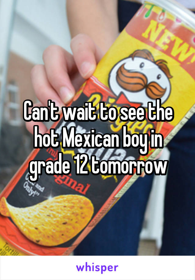 Can't wait to see the hot Mexican boy in grade 12 tomorrow