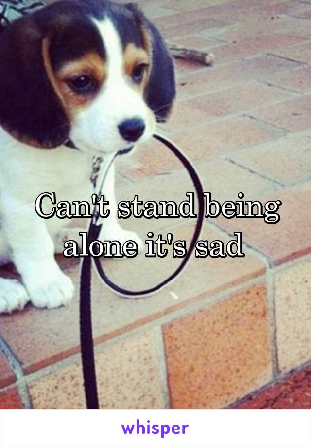 Can't stand being alone it's sad 