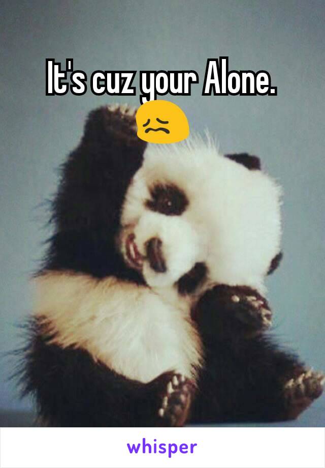 It's cuz your Alone. 😖