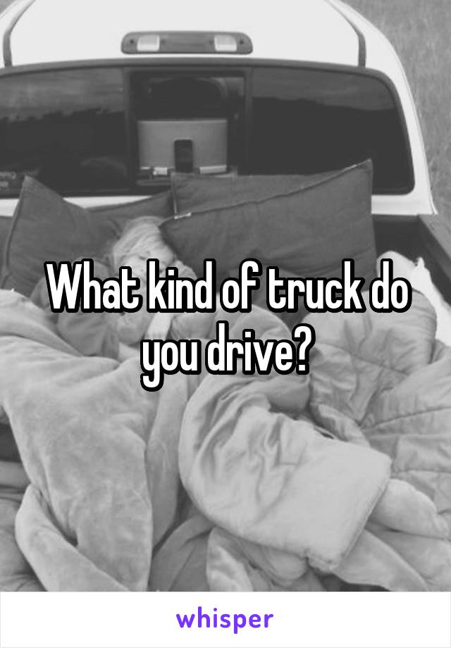 What kind of truck do you drive?