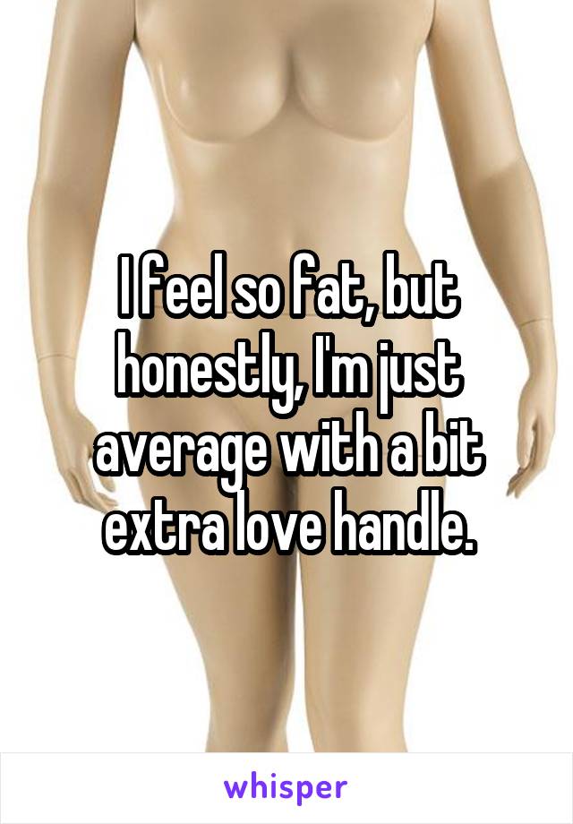 I feel so fat, but honestly, I'm just average with a bit extra love handle.