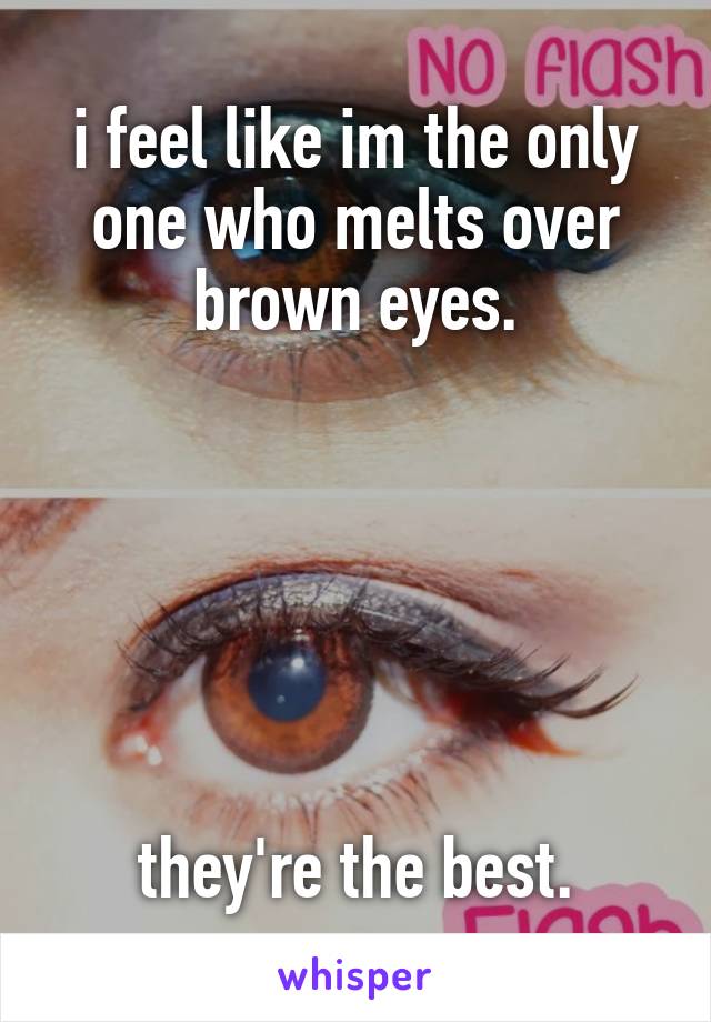 i feel like im the only one who melts over brown eyes.






they're the best.