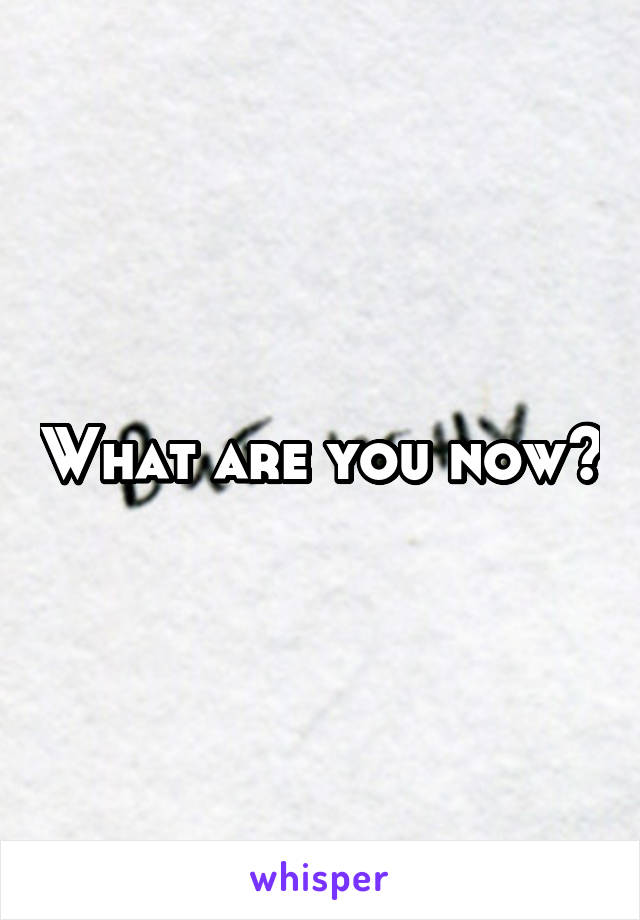 What are you now?