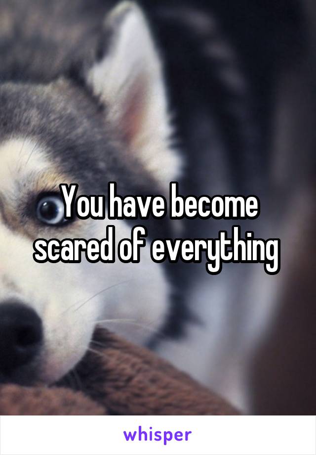 You have become scared of everything 