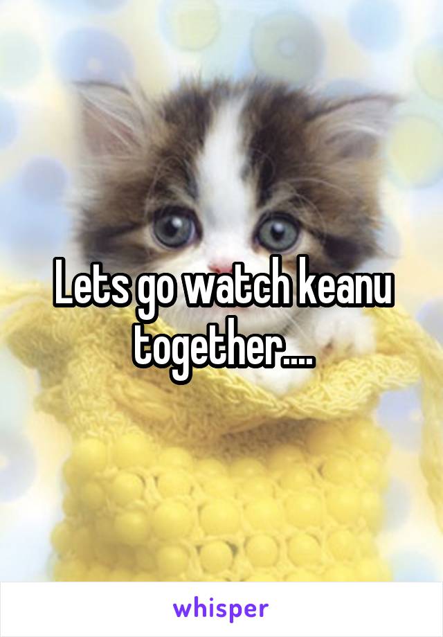 Lets go watch keanu together....