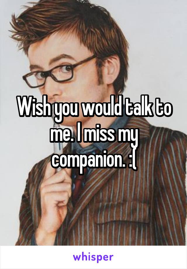 Wish you would talk to me. I miss my companion. :(