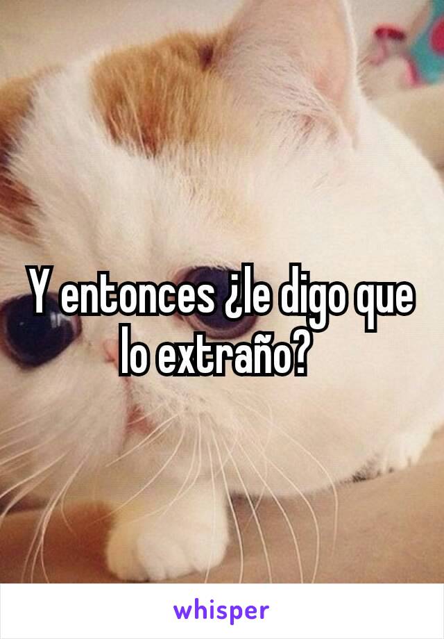 Y entonces ¿le digo que lo extraño? 