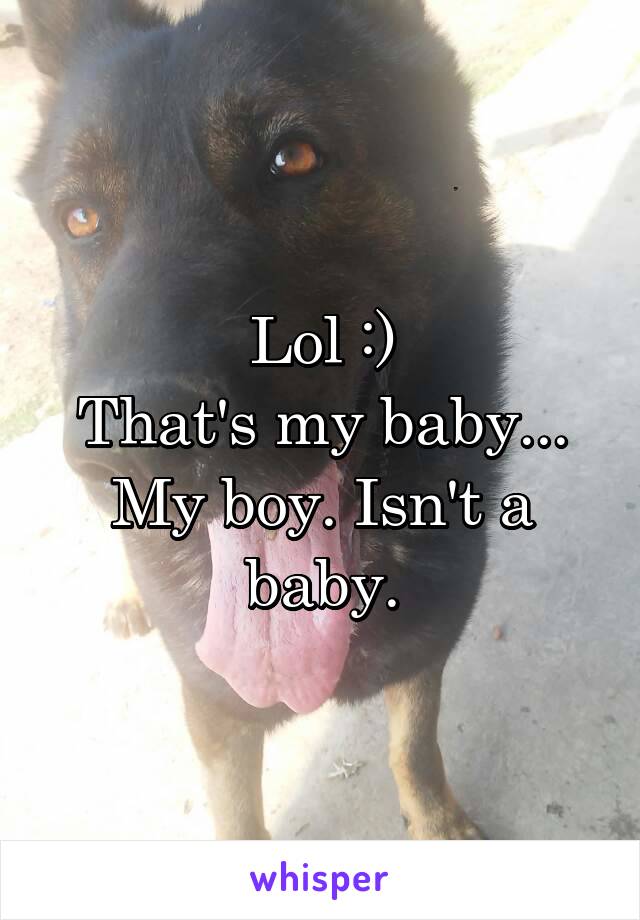 Lol :)
That's my baby... My boy. Isn't a baby.