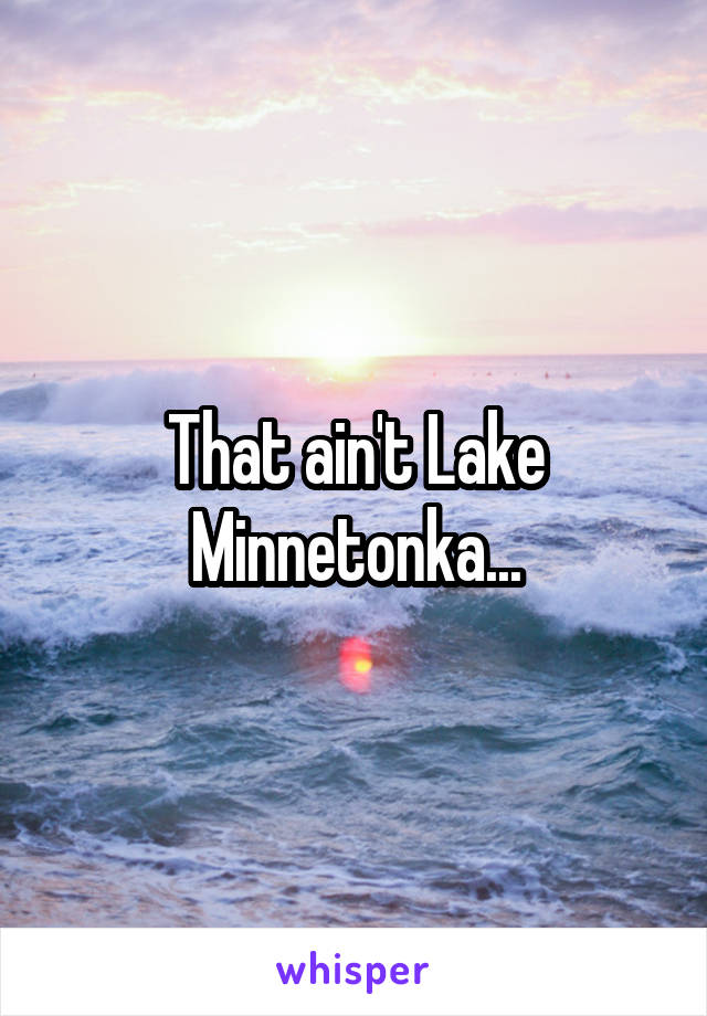 That ain't Lake Minnetonka...