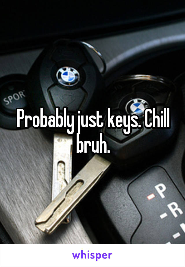 Probably just keys. Chill bruh.