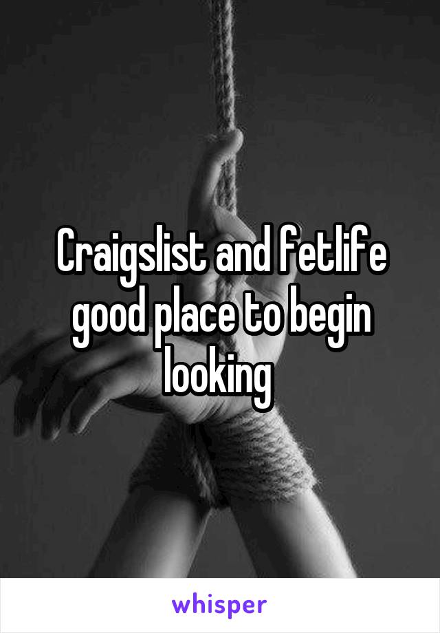 Craigslist and fetlife good place to begin looking 