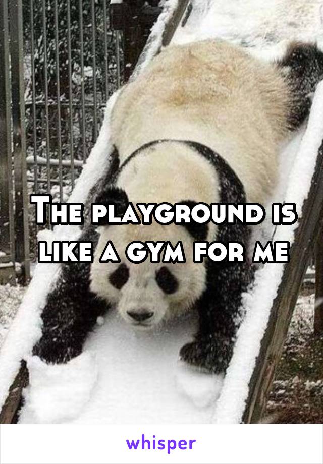 The playground is like a gym for me