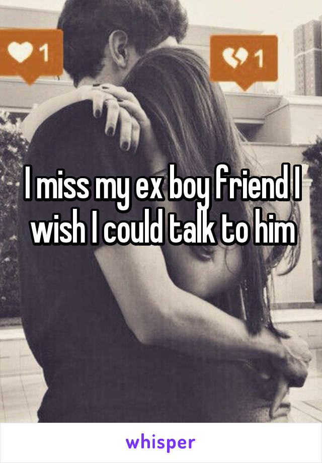 I miss my ex boy friend I wish I could talk to him
