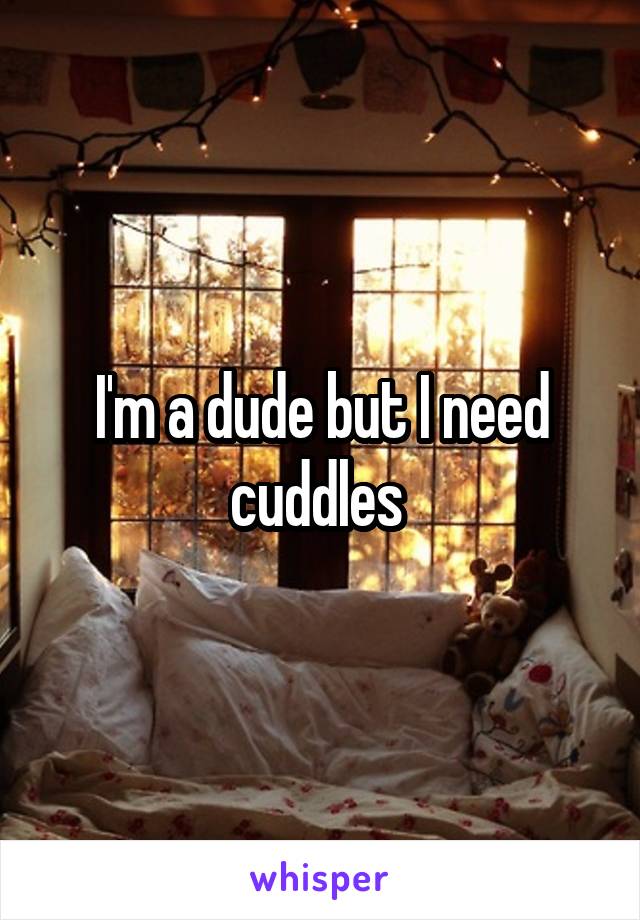 I'm a dude but I need cuddles 