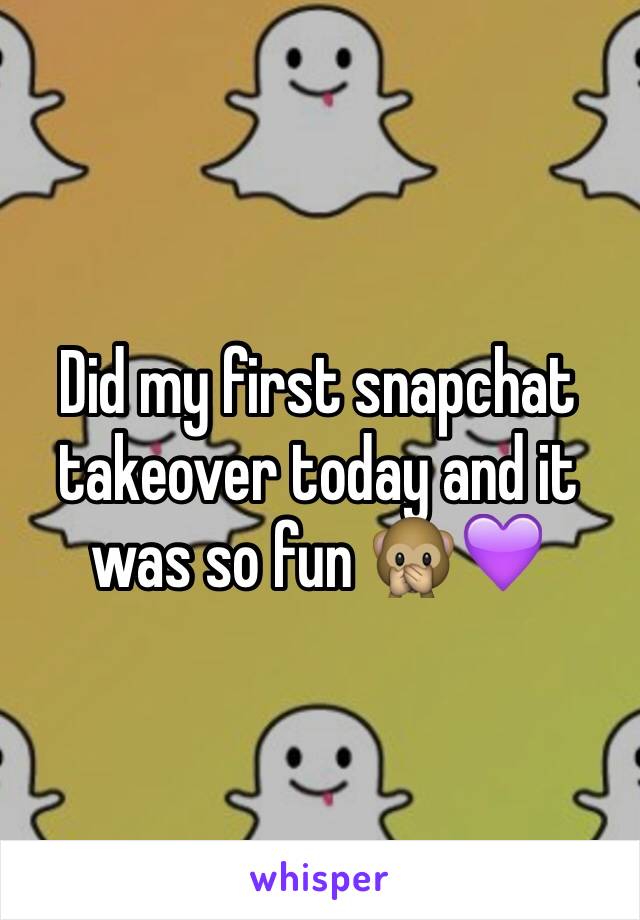 Did my first snapchat takeover today and it was so fun 🙊💜