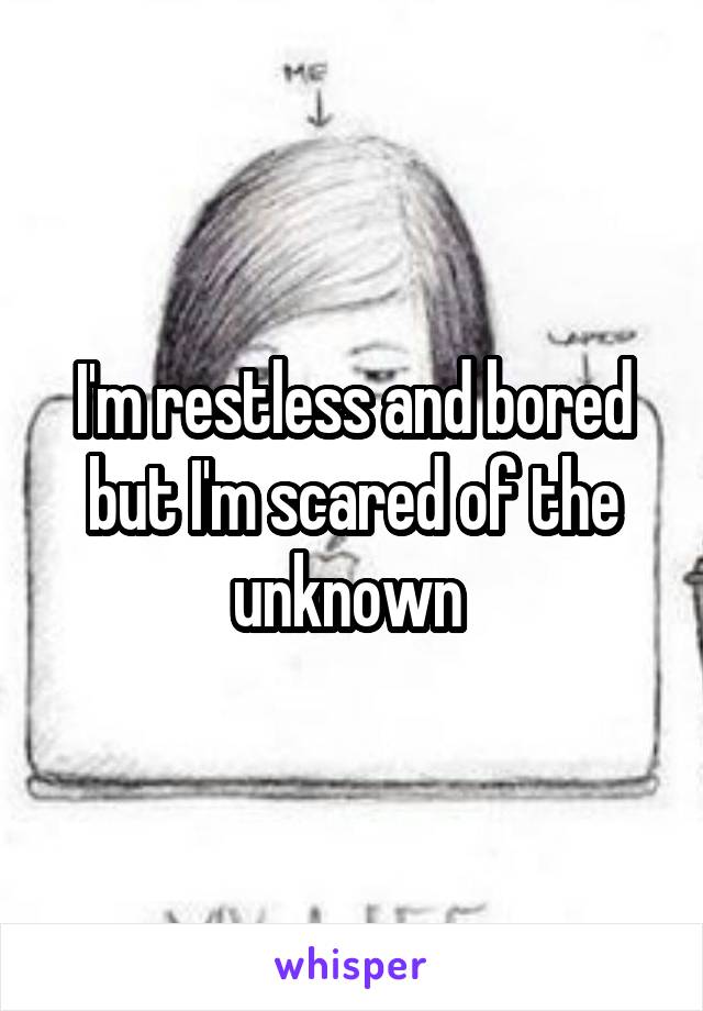 I'm restless and bored but I'm scared of the unknown 