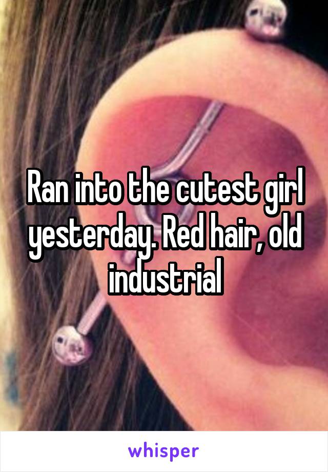 Ran into the cutest girl yesterday. Red hair, old industrial