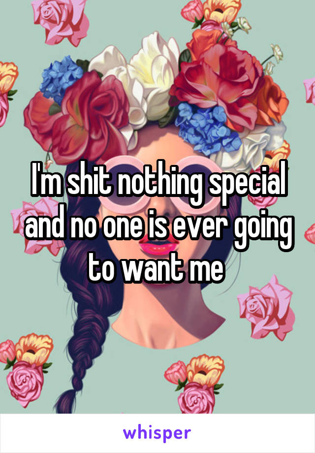 I'm shit nothing special and no one is ever going to want me 