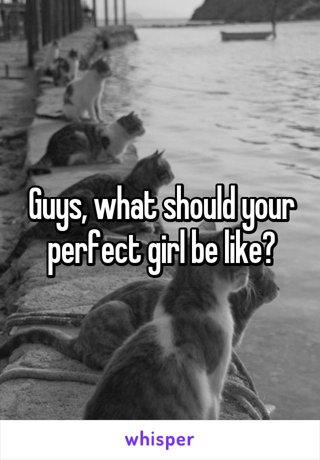 Guys, what should your perfect girl be like?