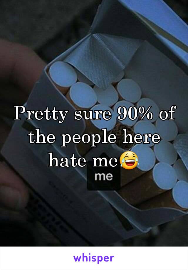 Pretty sure 90% of the people here hate me😂